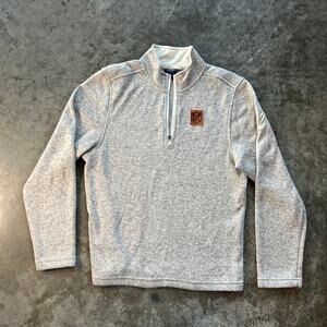 NFL Charles River Apparel Sweater Mens Small S Gray 1/4 Zip Pullover Fleece Knit